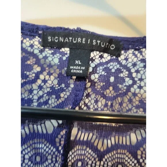 womans Shawl Beautiful Blue Long Length 3 Qtr Sleeves Cover Up - Picture 4 of 4